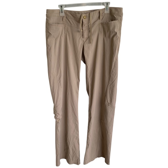 Athleta Womens Low Rise Dipper Cargo Pants Pockets Stretch Bootcut Flare 14T - Picture 1 of 9